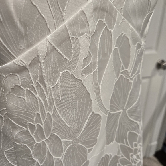 NWT WHBM Floral Jacquard Midi Slip Dress White Size 8 - Picture 4 of 8